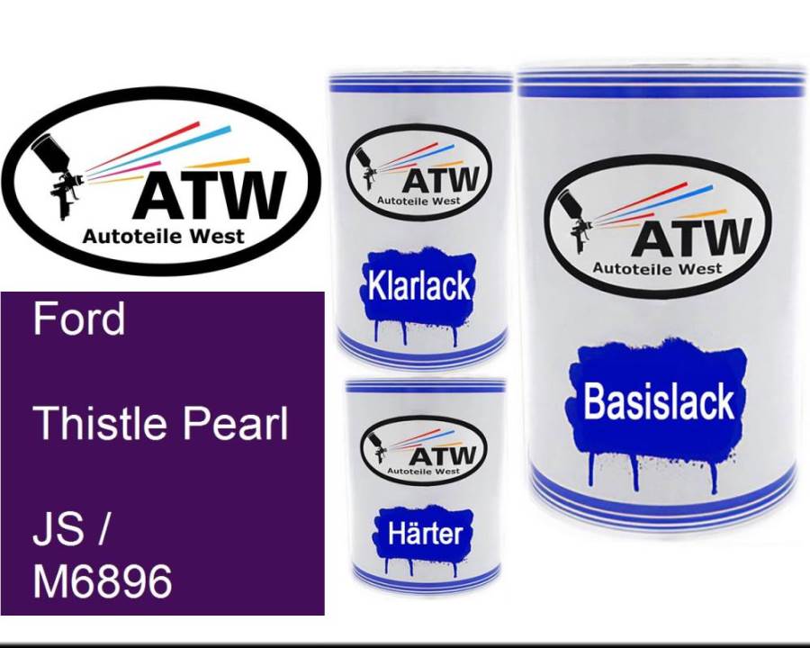 Ford, Thistle Pearl, JS / M6896: 500ml Lackdose + 500ml Klarlack + 250ml Härter - Set, von ATW Autoteile West.